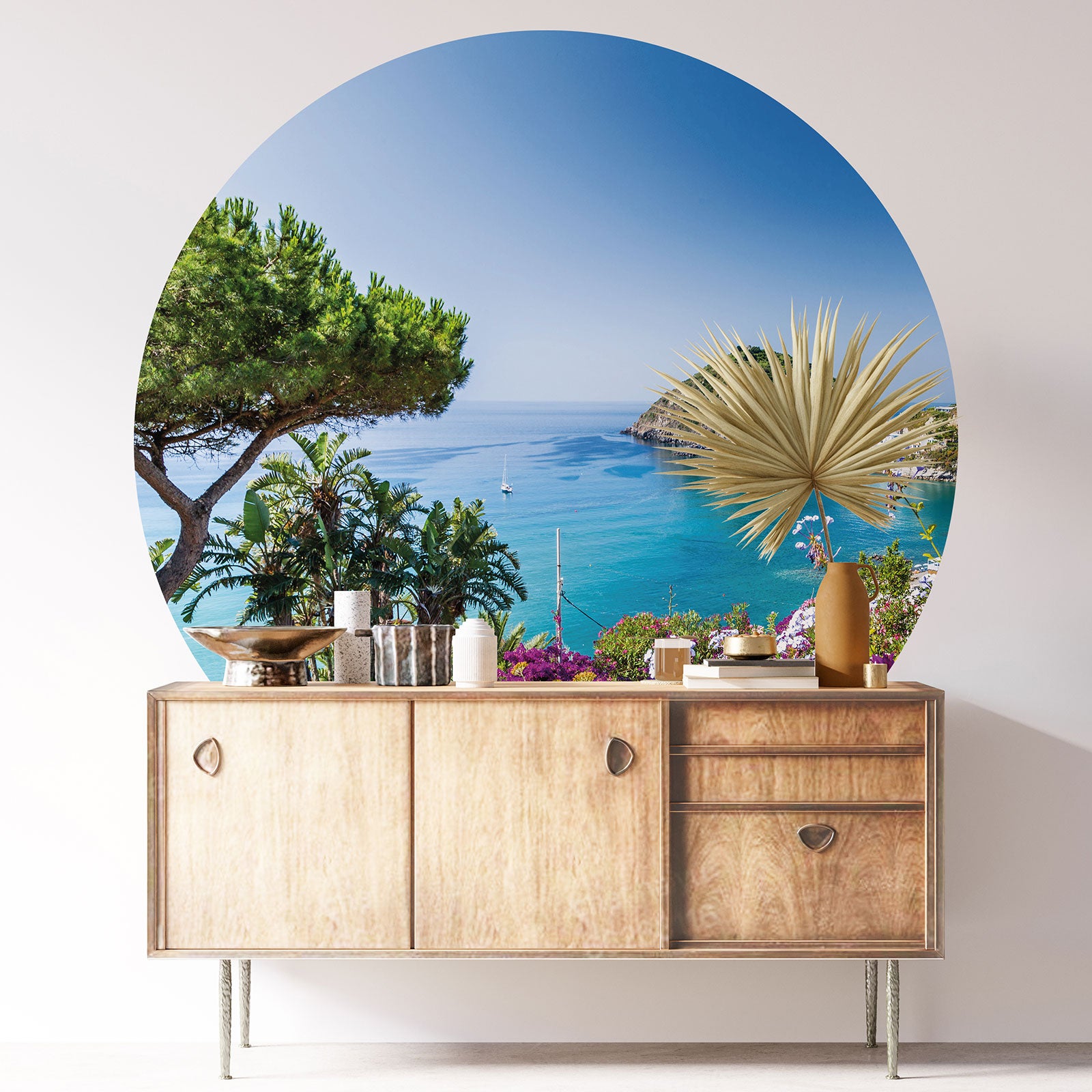 MT Majami Feutrine aiguilletée DIY - Loisirs Créatifs - Motif plage - Vue sur la mer - Diamètre : 18 cm - Décoration murale - Pour adultes et adolescents