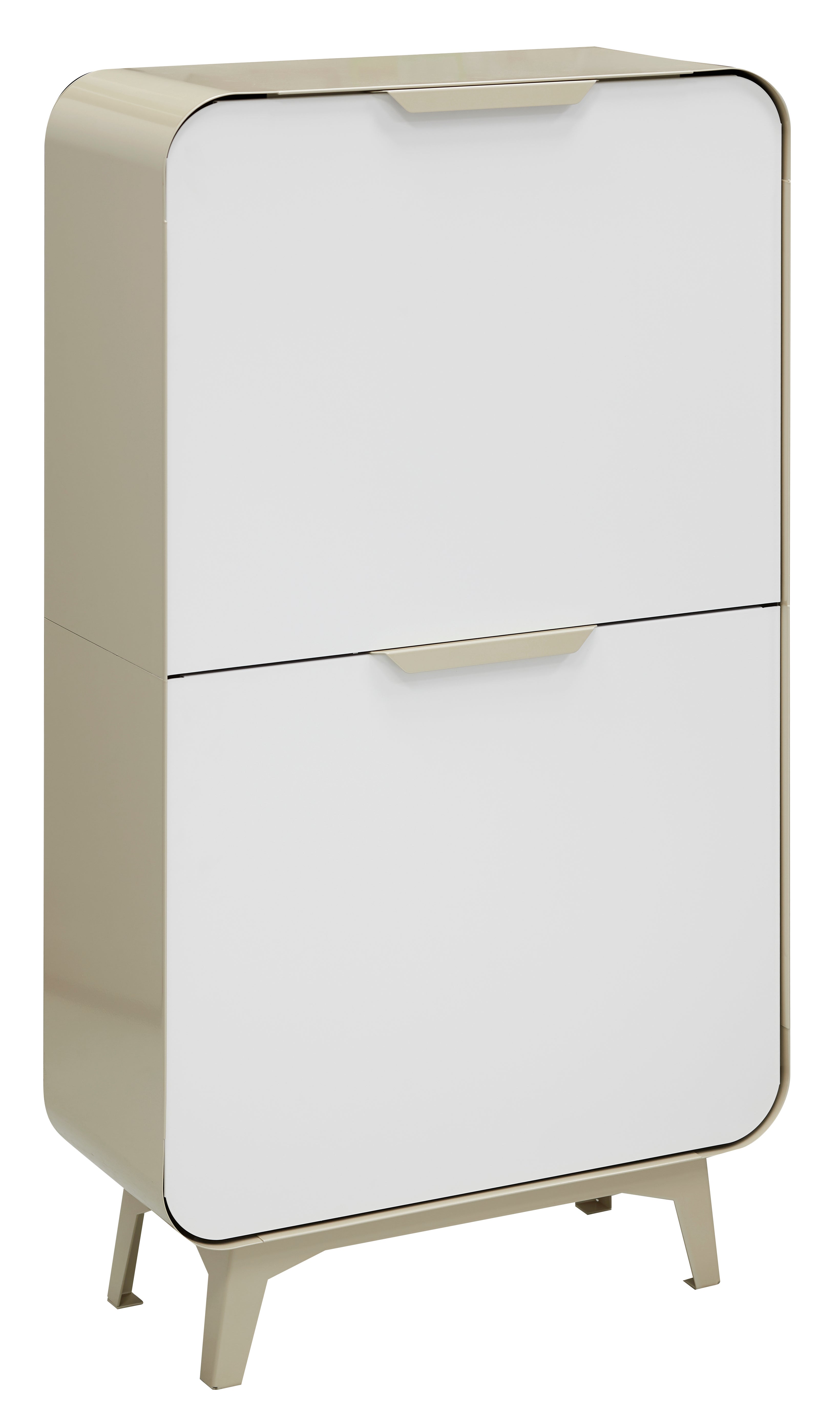 ARREGUI Round CR421-R Meuble Poubelle De Recyclage En Acier De 4 Seaux, Poubelle De Tri Sélectif Design, 4 X 17 L (68 L), Gris Argent Et Blanc Mat. | Leroy Merlin