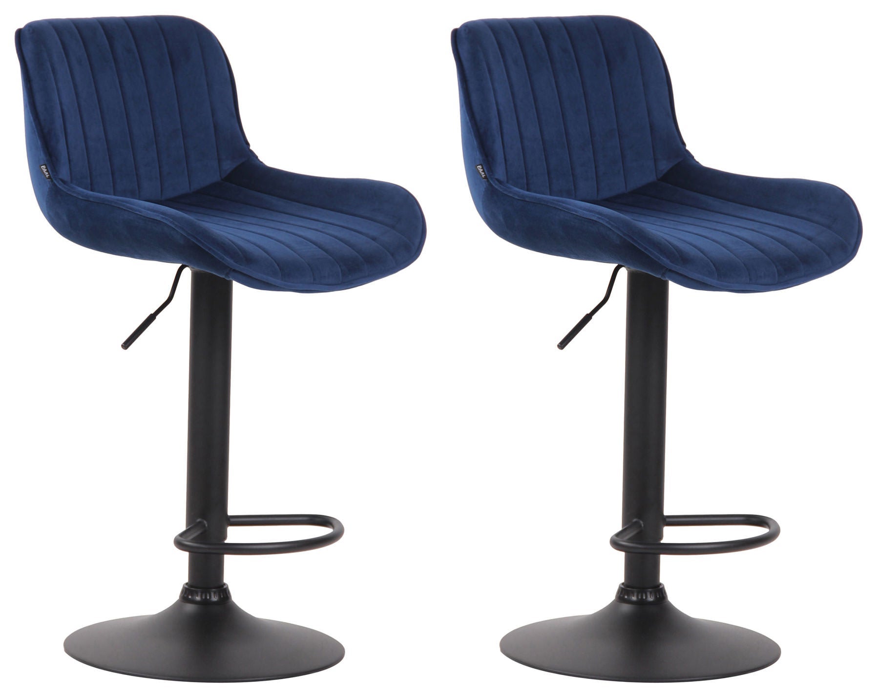 Tabouret De Bar Jamie – Velours Et Métal, Hauteur Réglable, Pied Trompette
