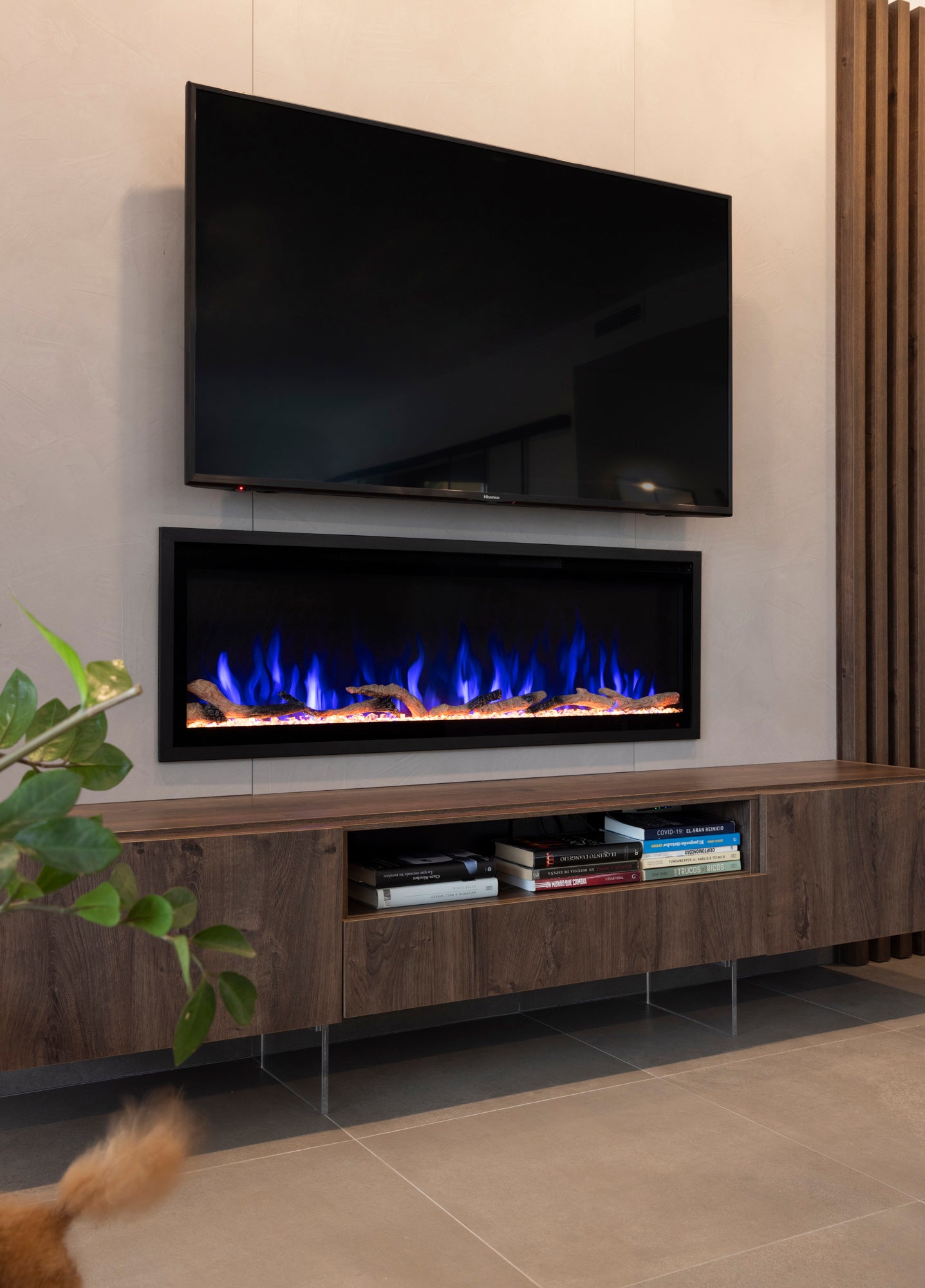 DUPI Chimenea Eléctrica 50 Nero Pro Lumina | 3 en 1 con Calefacción | Efecto Llama 3D Panorámica | 12 Colores Llama | 127x46,6x11,9 cm | 50 Pulgadas - 11