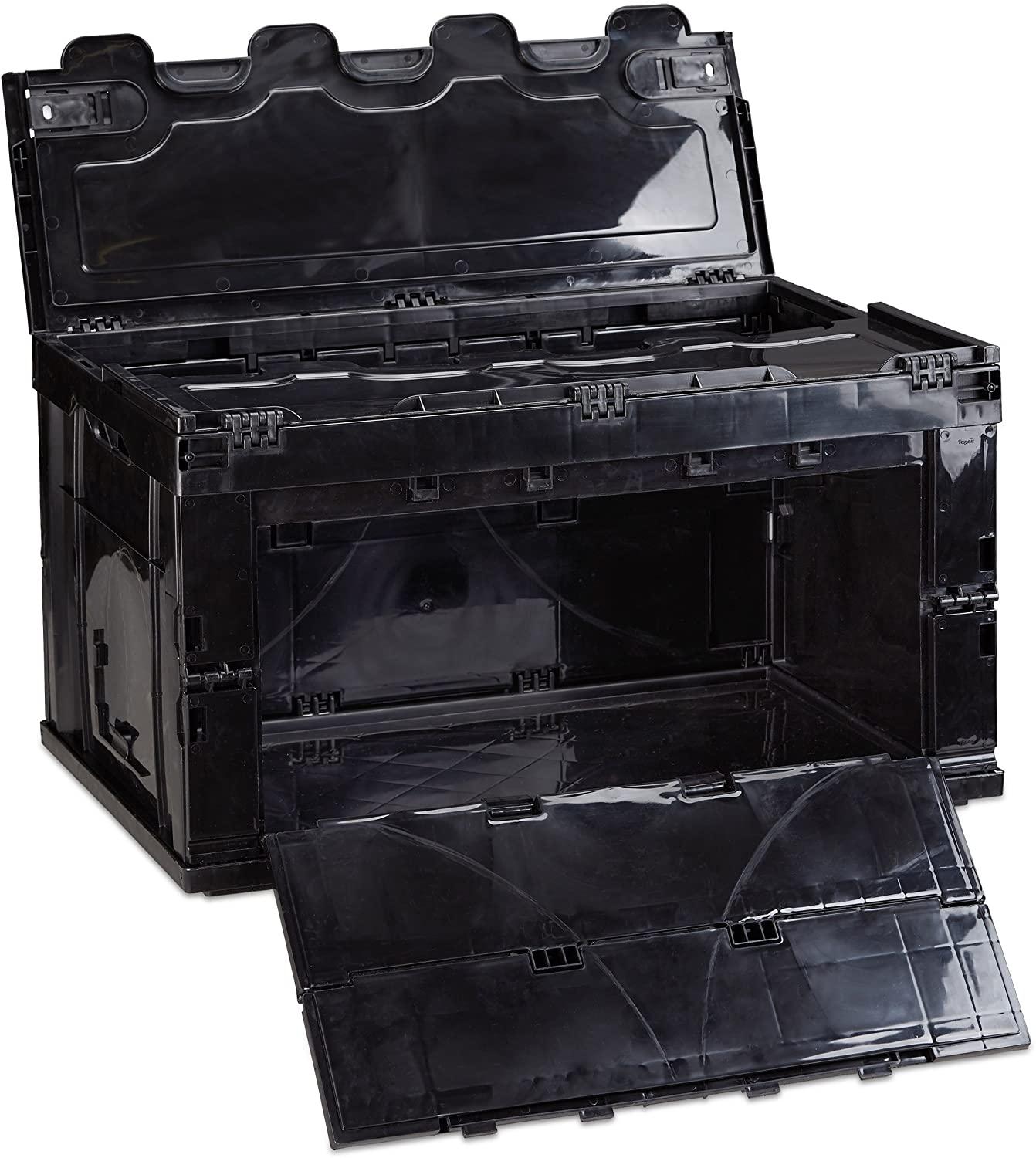 Caja de transporte plegable con tapa 60 litros negra 13_0000497