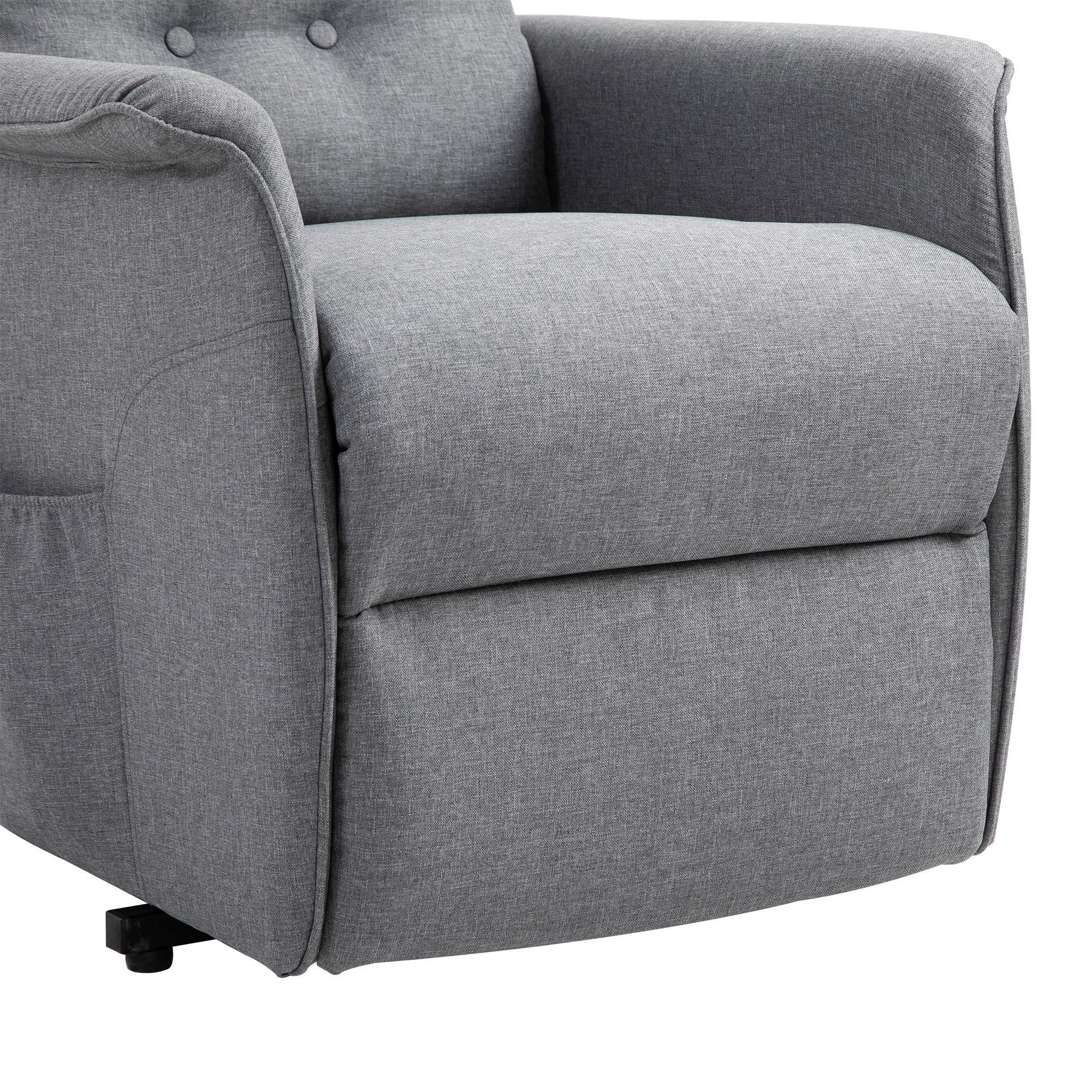 Fauteuil relax électrique en lin gris 1 place HOMCOM - 8