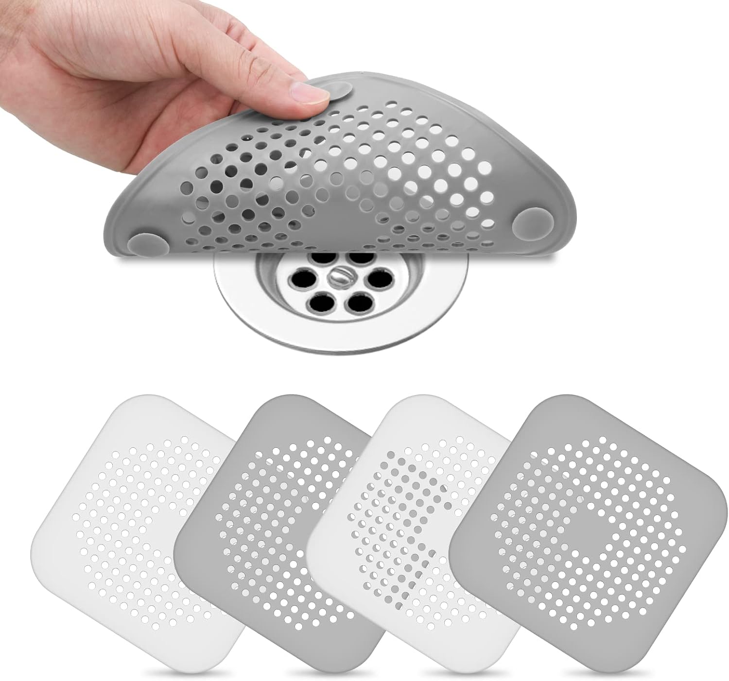 Grille lavabo silicone Sava, filtre évier cuisine silicone, filtre les résidus de nourriture - cheveux et protège les canalisations, - Maison