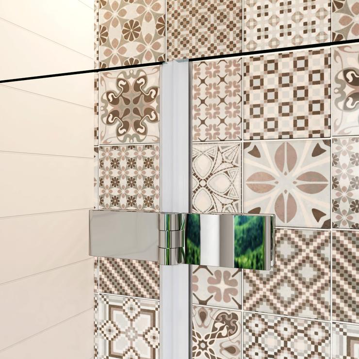 Aica Pare-baignoire 120x140cm À 2 Volets, Écran De Douche Pivotant En Verre Securit Clair Et Anticalcaire - 4