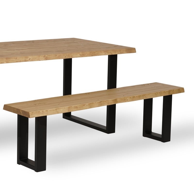 BLENOM Banc en bois massif durable Ica Chêne bord irrégulier 140x31-33x45cm UN - 2
