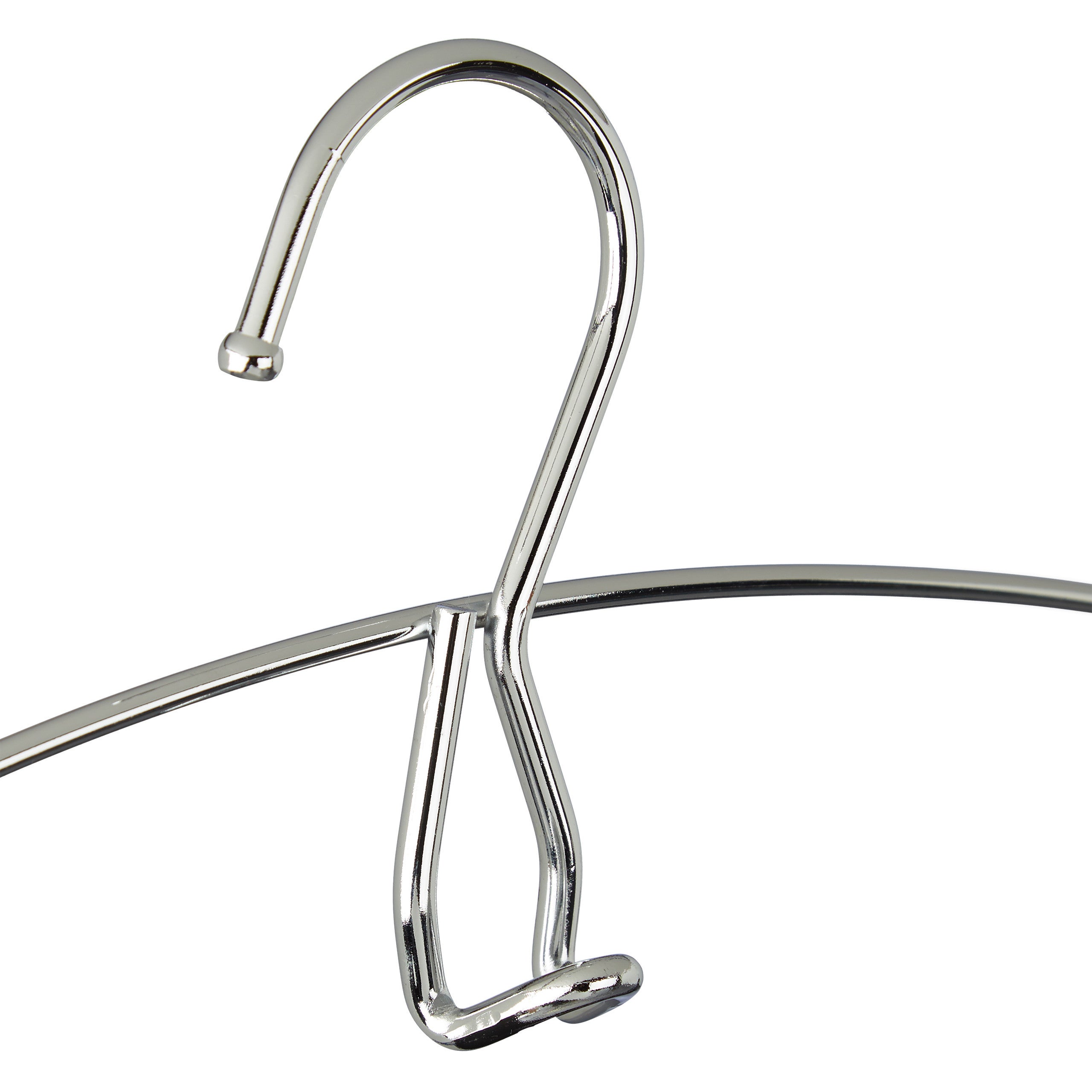 12x Cintre multiple en métal peu encombrant rembourré pour robes pantalons HxlxP: 44,5 x 37 x 2,7 cm, argent/noir - 7