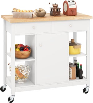 Carrello Da Cucina Classico Con Cassetti E Ruote In Legno Salvaspazio 89x40x84cm Tr4801 069tr4 - 3