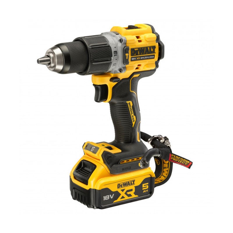 Perceuse visseuse percussion compacte XR DEWALT DCD805P2LRT-QW 18V 2X5Ah Li-Ion Brushless - lanière de sécurité - 2