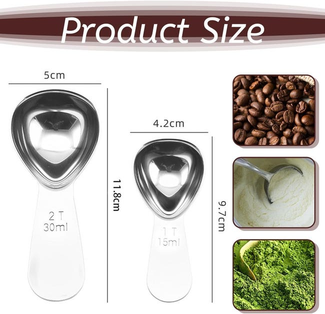 Cuillère Doseuse Café 30 Ml Inox - Cuillère à Café Longue 24,5 Cm Acier Inoxydable