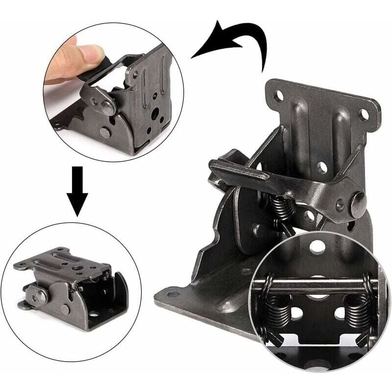 Support Pliable Charnières Autobloquantes Support Mural Rabattable Pliable Verrouillage Extension Charnière Invisible Charniere - 4