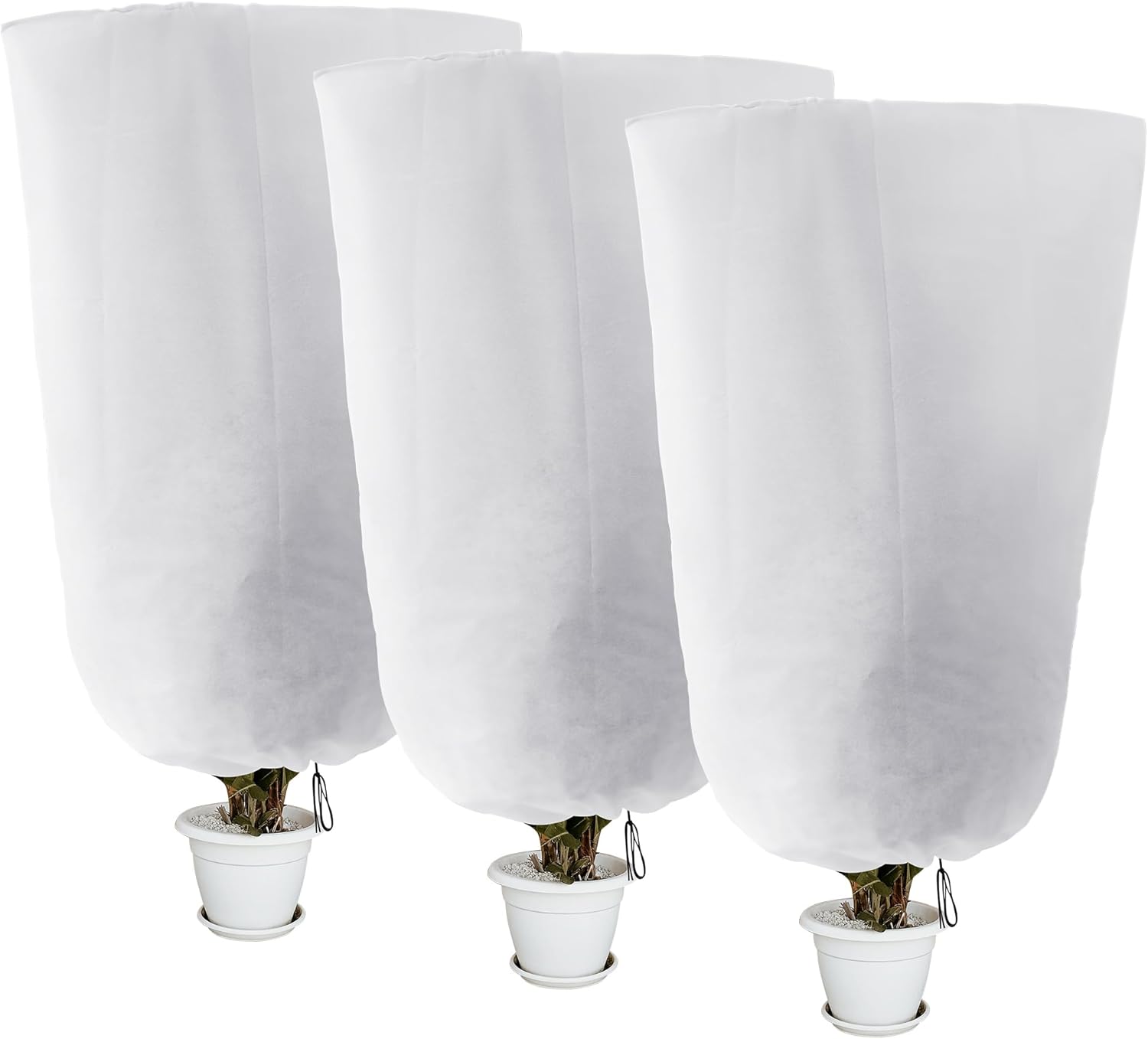 Osłony przeciwmrozowe do roślin, 120 x 180 cm, ze ściągaczem, zestaw 3 szt., białe