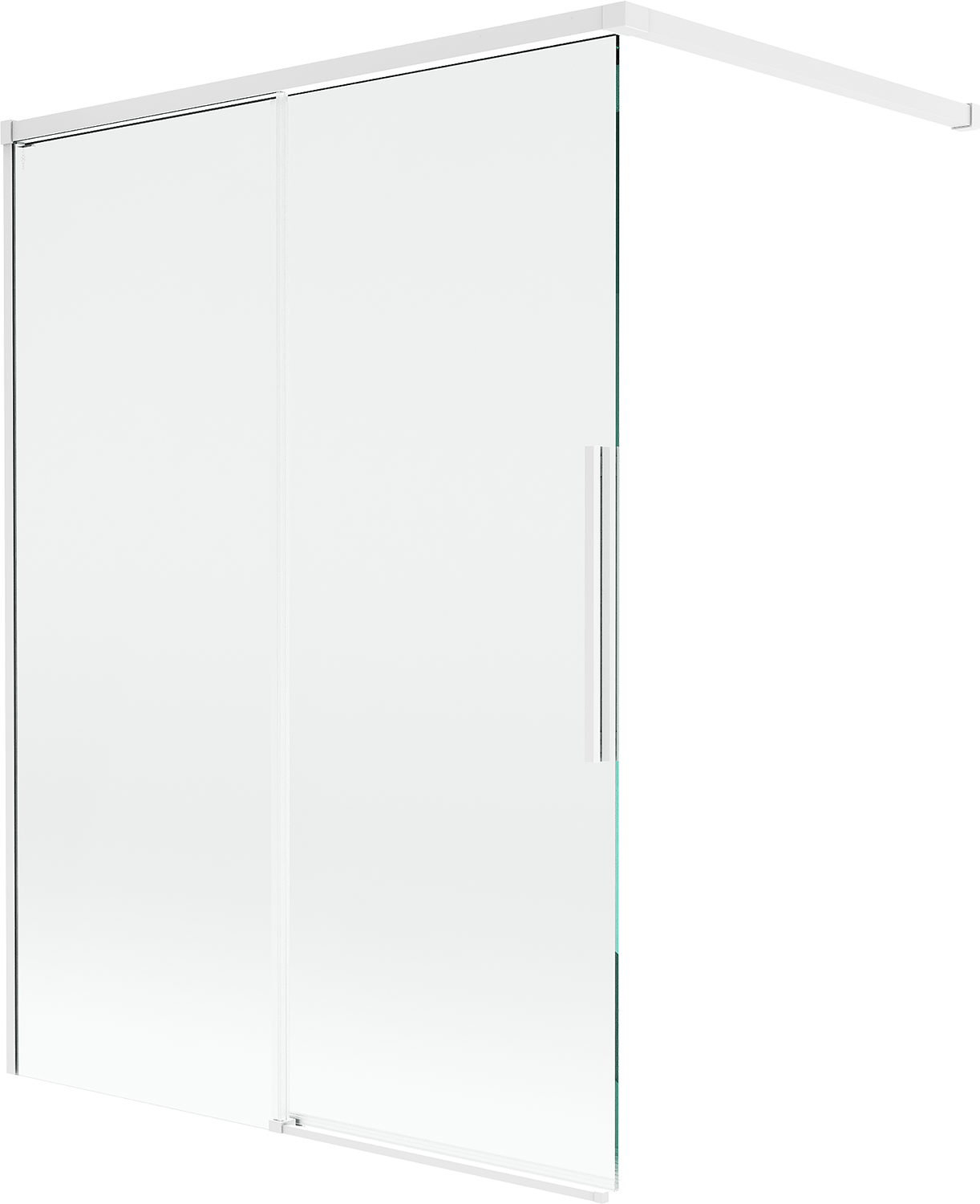 Mexen Rox parawan nawannowy 2-skrzydłowy rozsuwany 120 x 150 cm, transparent, biały - 8C9-120-003-20-00