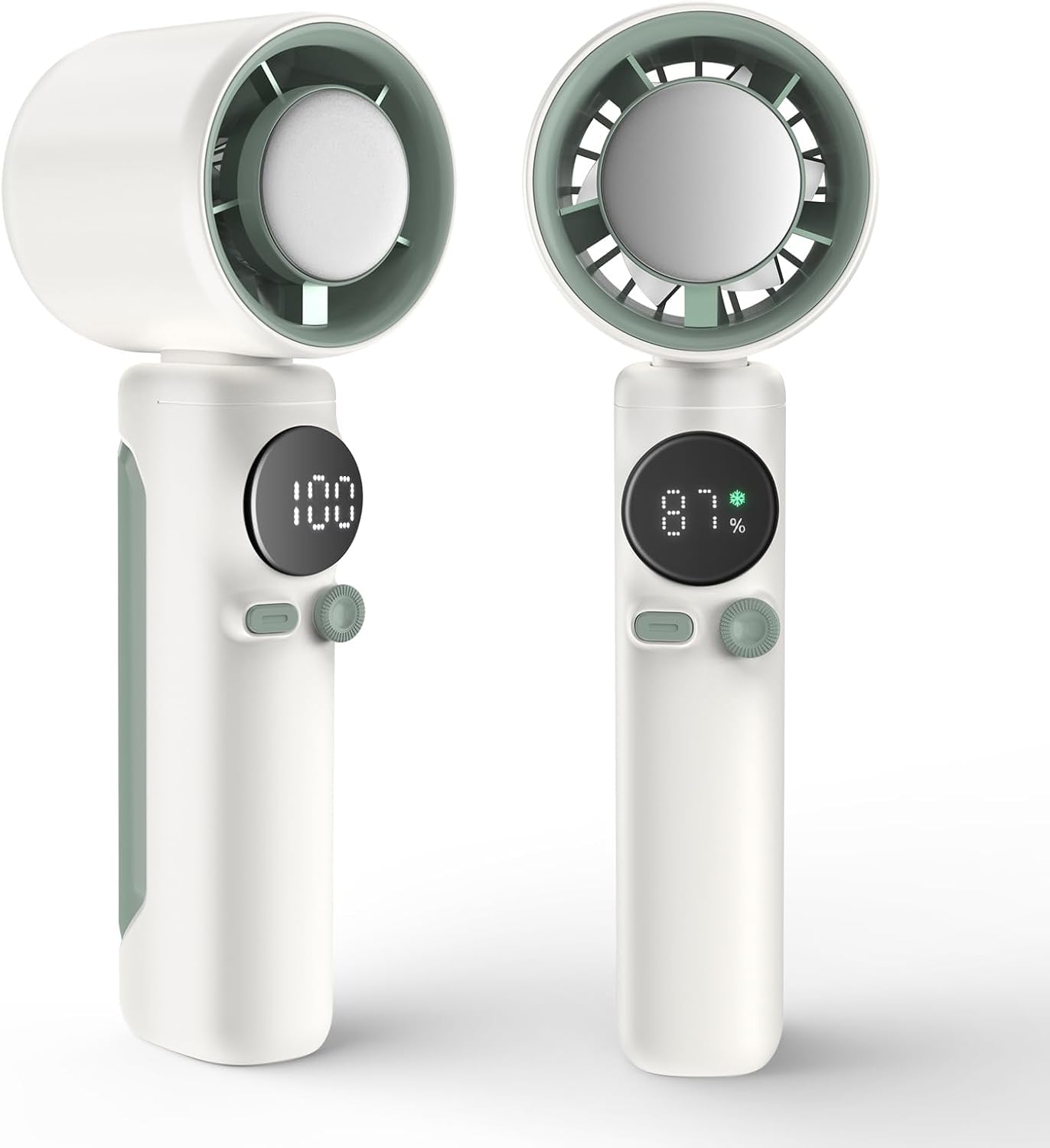 Przenośny wentylator - Mini przenośny wentylator turbo - 4000 mAh - Regulowana prędkość (1-100) - Nadaje się do podróży i na zewnątrz - Beżowy