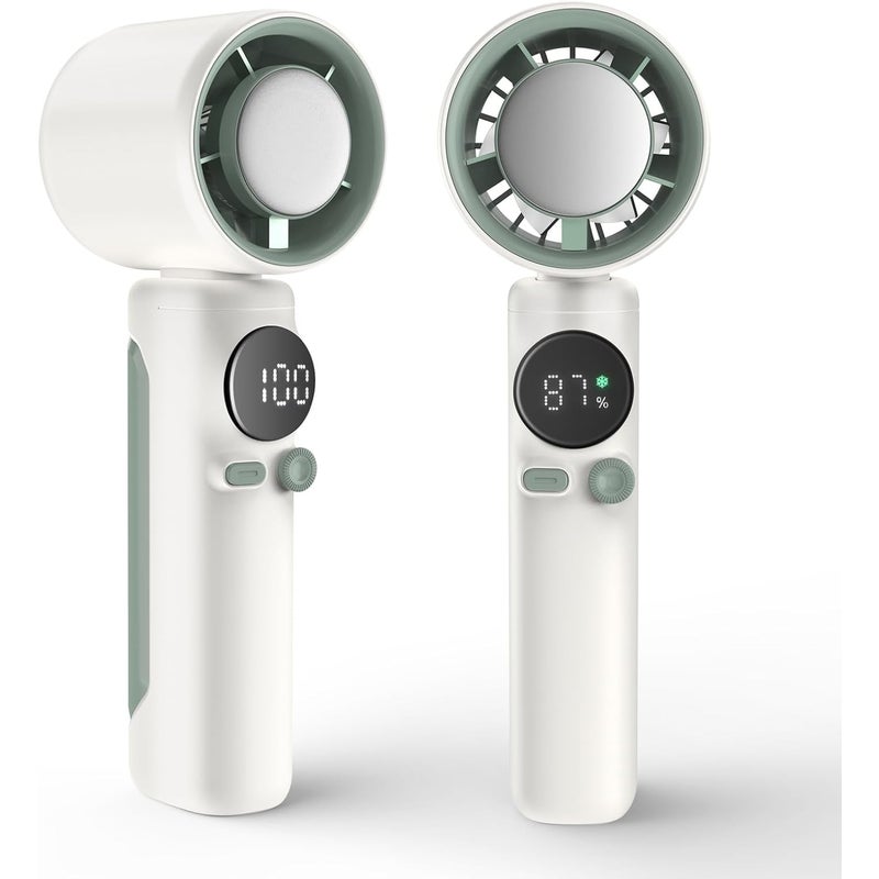 Przenośny wentylator - Mini przenośny wentylator turbo - 4000 mAh - Regulowana prędkość (1-100) - Nadaje się do podróży i użytku na zewnątrz - Beżowy