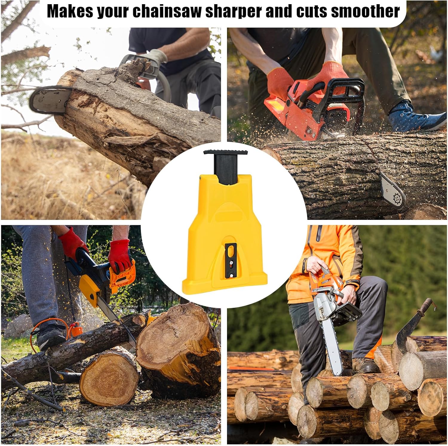 Affuteuse de Chaine Tronconneuse, Kit Affutage Chaine Tronçonneuse, Affûteur Portable Tronçonneuse avec 10 Pierres, Woodworking Quick Tools for Lumber - 5