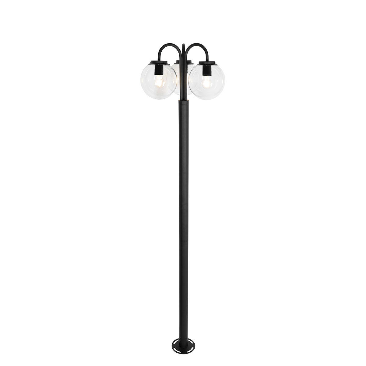 Qazqa moderno lanterne da esterno per giardino - Sfera - nero, max. 40w, compatibile con lampadines LED, e27, 200cm, IP44, a 3 - 7