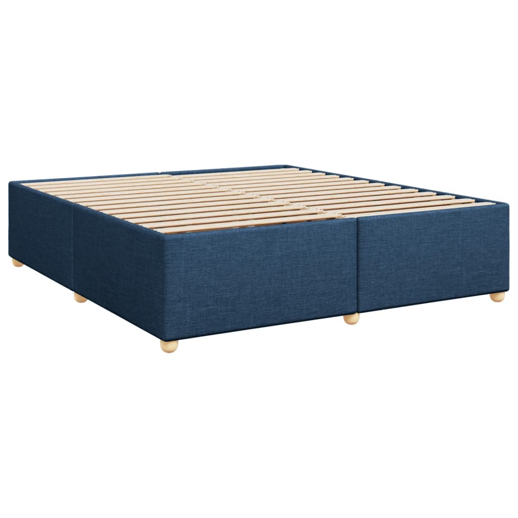 Maison Exclusive - Sommier à lattes de lit avec matelas Bleu 200x200 cm Tissu - 8