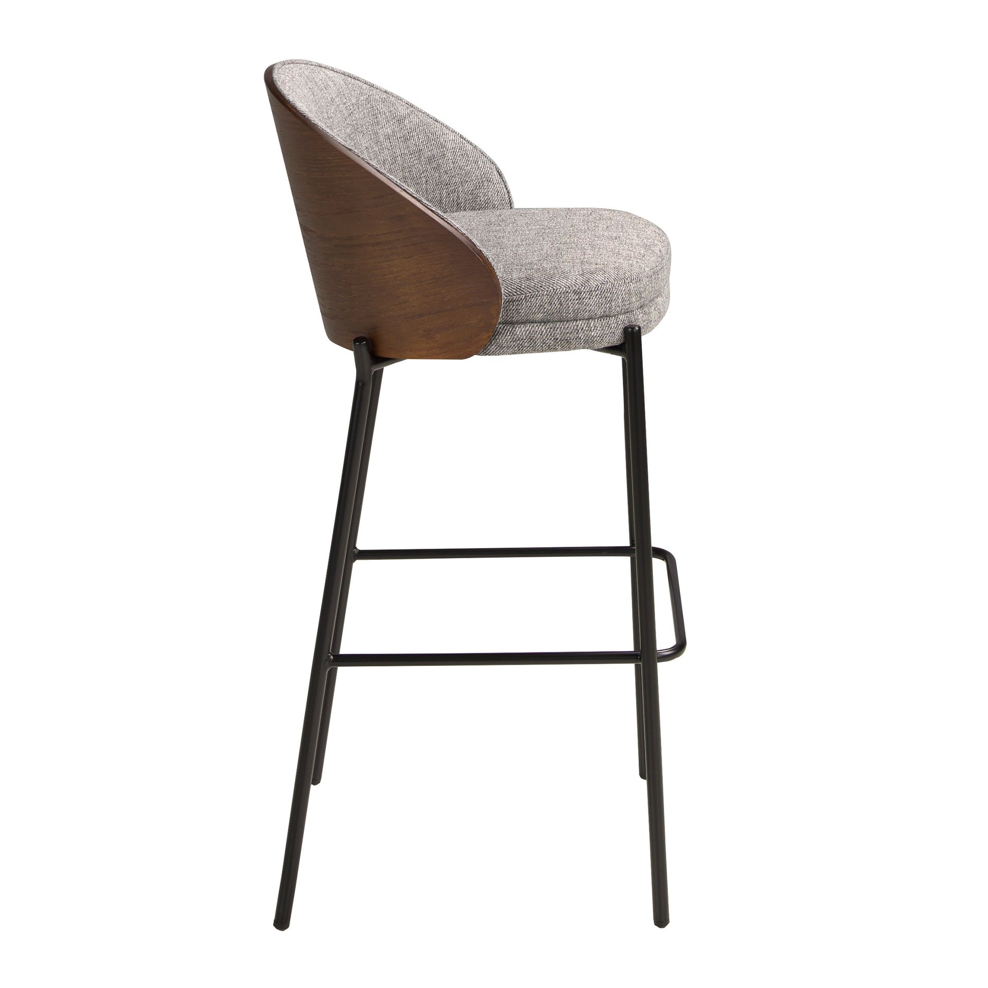 Tabouret en rotin et velours brun 51 x 50 x 95 - 6