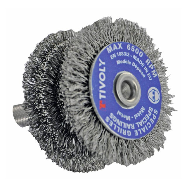 Tivoly • Brosse Circulaire Etagée TECHNIC pour perceuse, fil acier, décapage du métal Ø 60mm