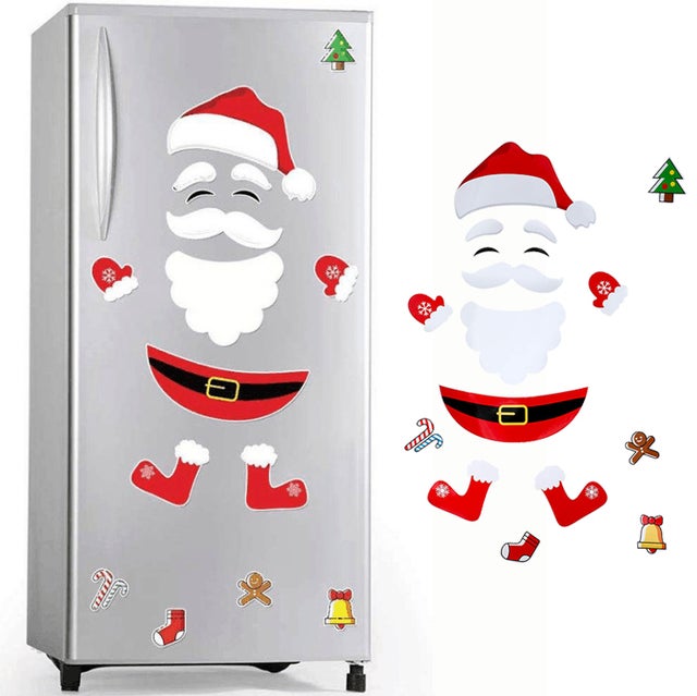 Magneti per il frigorifero di Babbo Natale, set di magneti per il frigorifero di Natale da 17, adesivi per il frigorifero, decorazioni natalizie