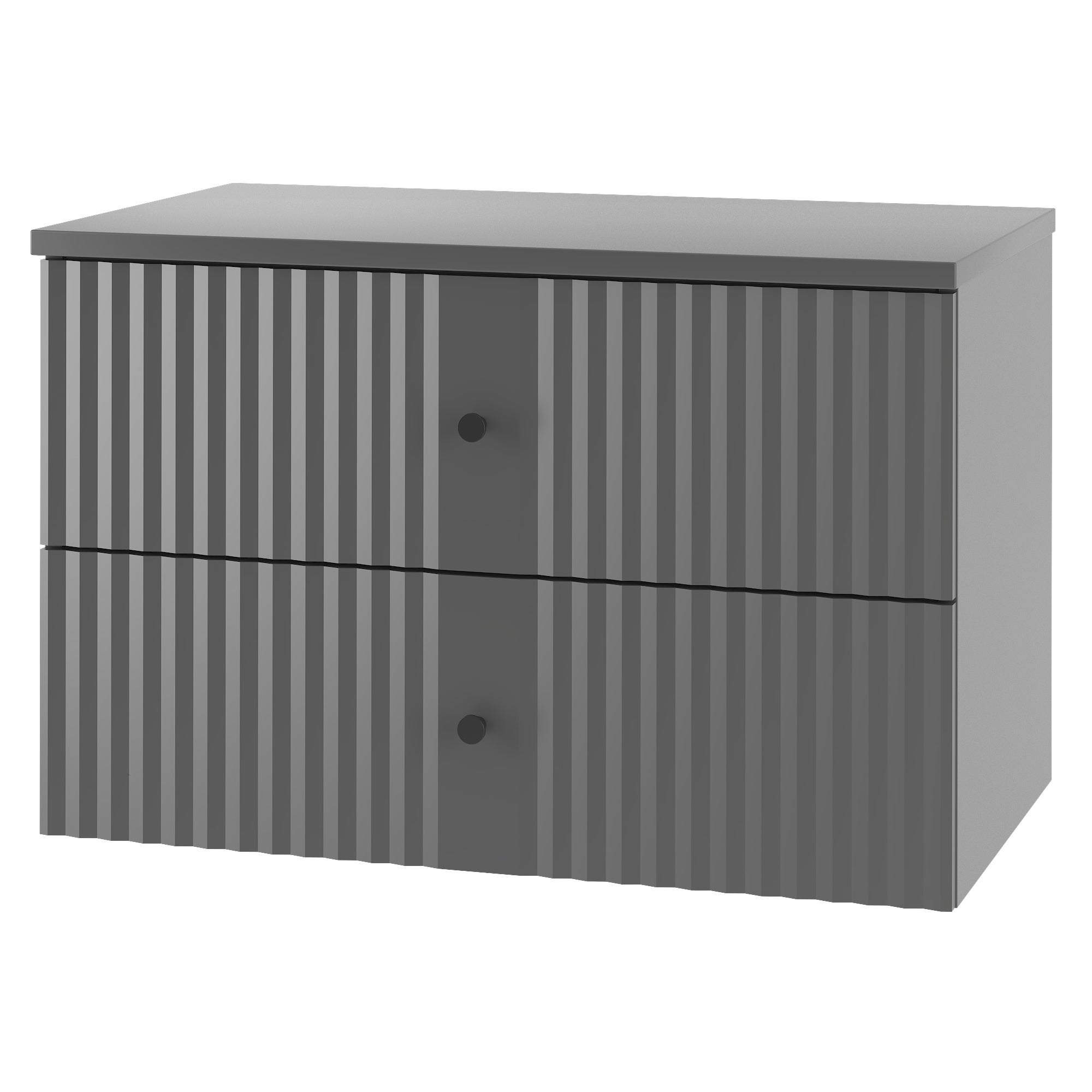 Szafka łazienkowa XILO 80 cm antracytowa z blatem wisząca 2 szuflady