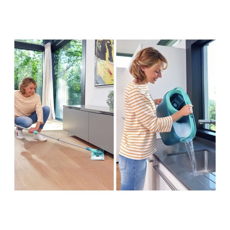 Set balai serpillère avec seau essoreur Clean Twist M Ergo 52120 Leifheit, balai serpillère à plat, nettoyeur sol serpillière sans effort - 5