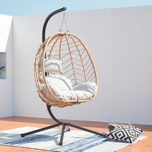 Fauteuil suspendu beige résine & Acier LIMA