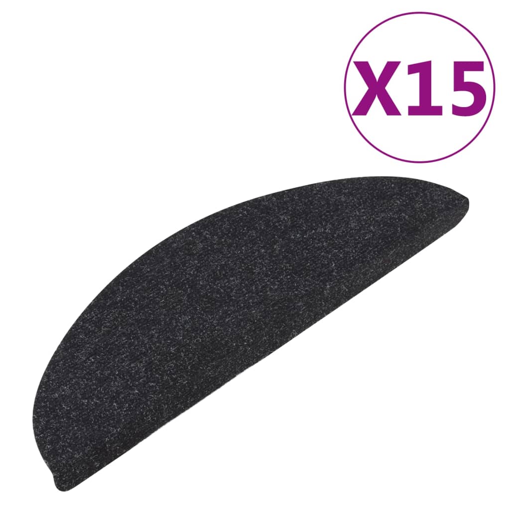 Maison Exclusive - Tapis d'escalier autocollants 15 pcs 56x17x3 cm Anthracite - 2