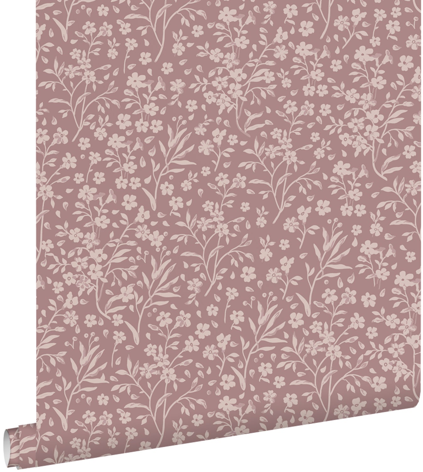 Tapeta kwiaty starego różu - 53 cm x 10.05 m - ESTAHOME