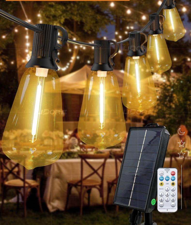 Catena luminosa solare da 12 m - 100 LED, IP65 impermeabile, 8 modalità, ideale per giardino, casa, feste e matrimoni, luce calda | Leroy Merlin Catena luminosa solare da 12 m - 100 LED, IP65 impermeabile, 8 modalità, ideale per giardino, casa, feste e matrimoni, luce calda | Leroy Merlin