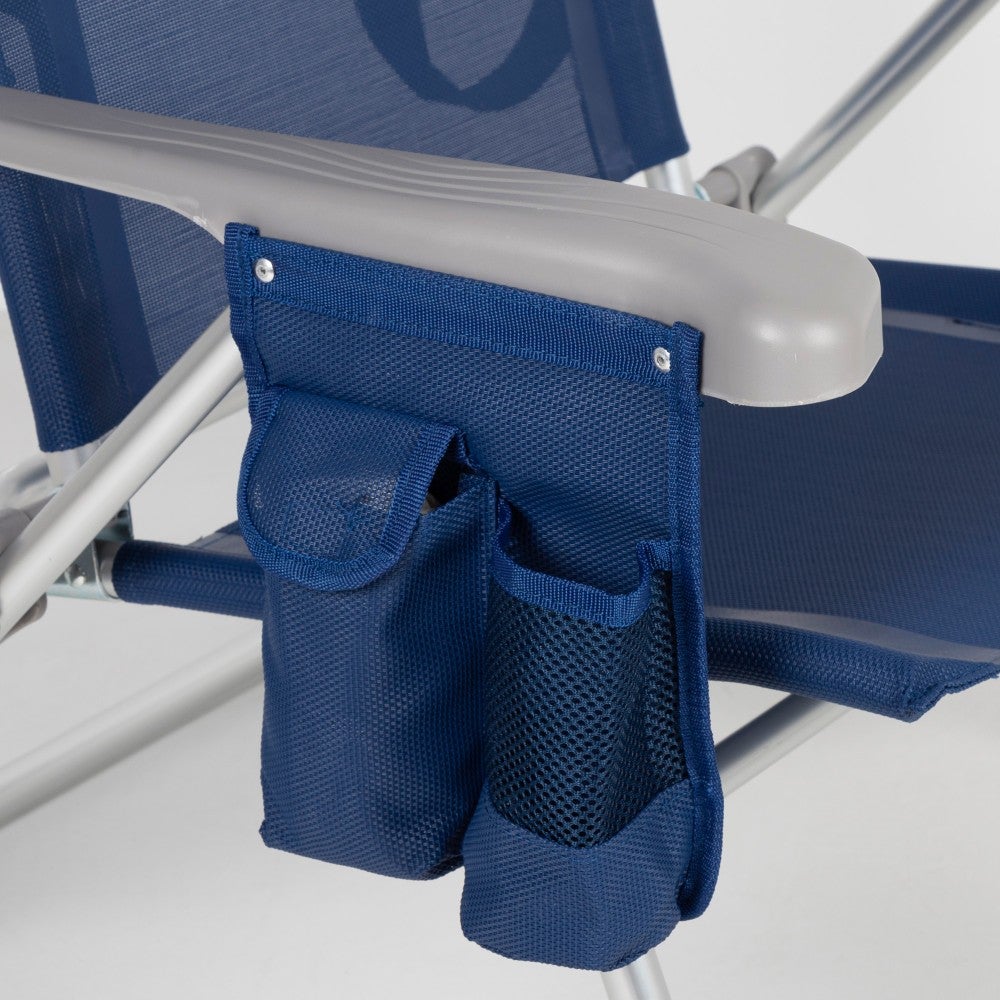 Silla de playa multiposición plegado slim c/cojín y bolsillo Aktive - 6