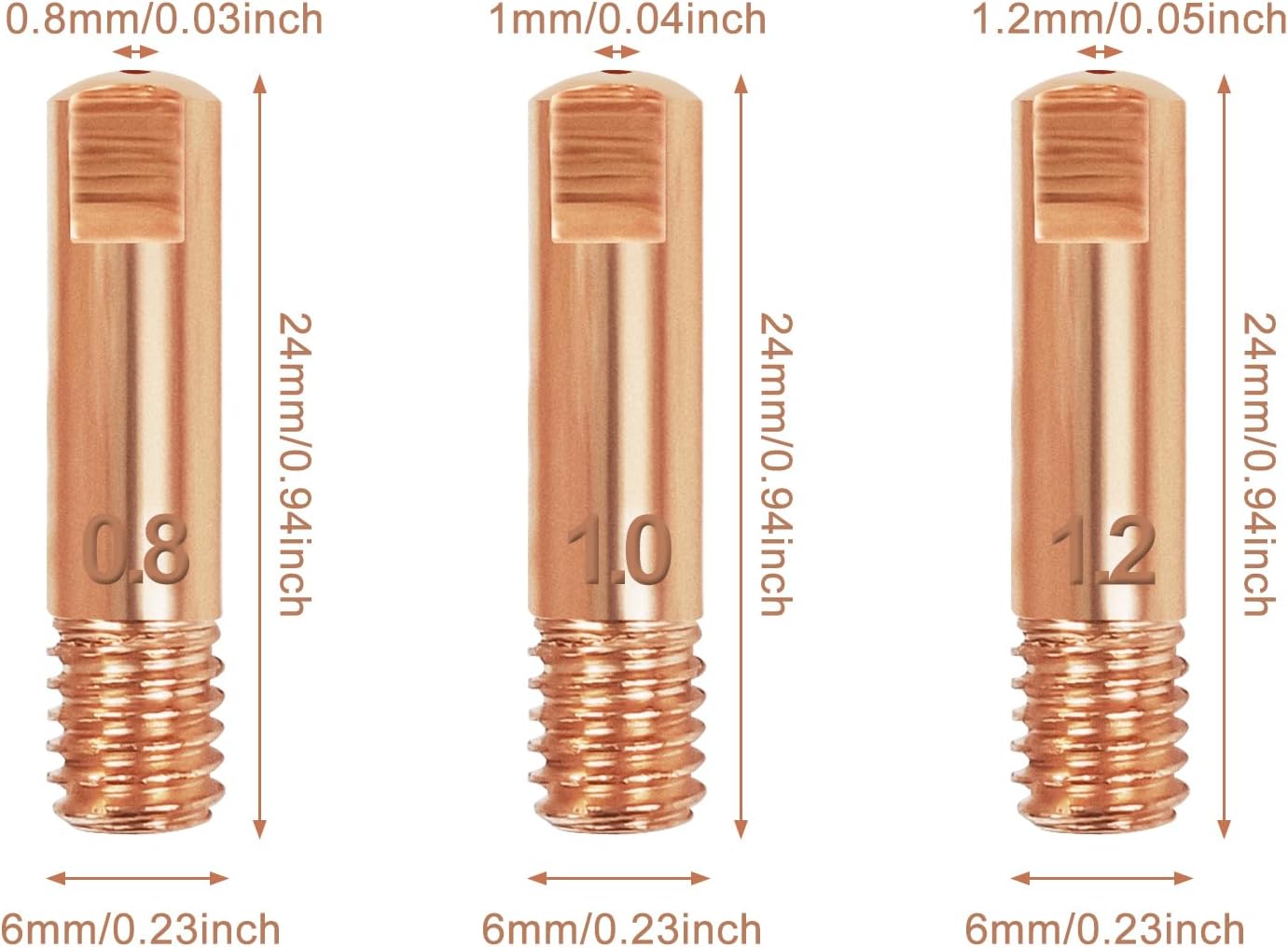 Kit De 18 Buses De Soudage MIG - Cuivre - 0.8/1/1.2mm - Pour Torche De Soudure
