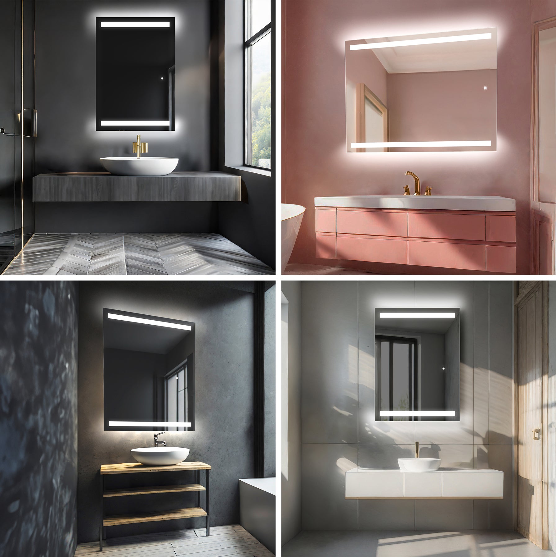 Miroir de Salle de Bain LED - Tessa | 70x120 cm | LED Lumineux Miroir | Blanc Froid 7000K | Interrupteur Tactile - 8