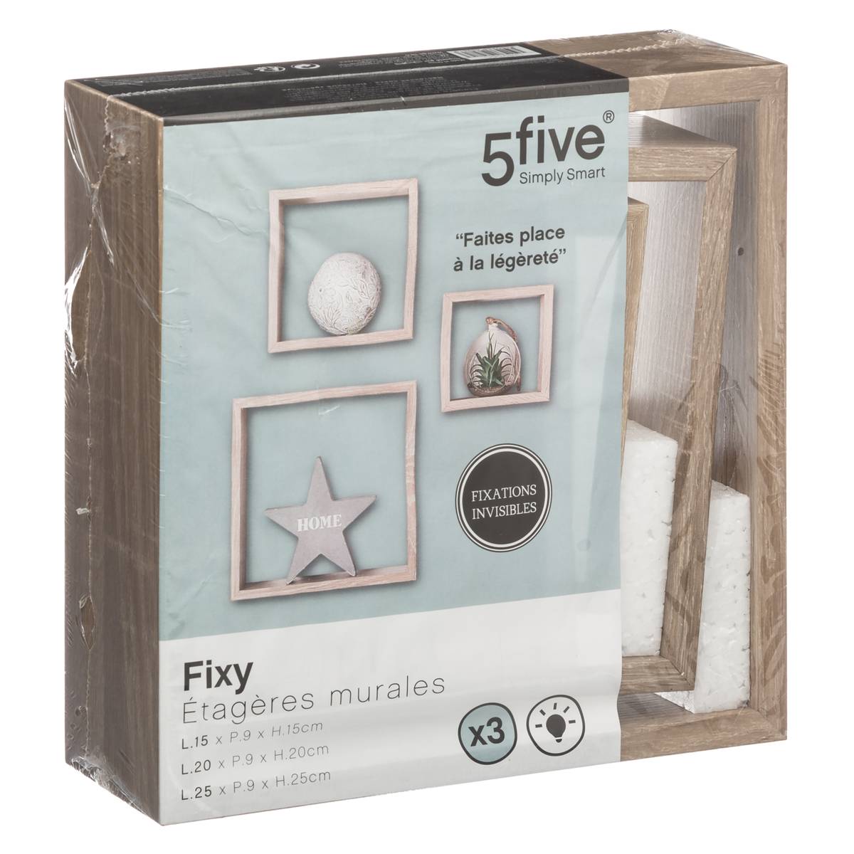 3 petites étagères murales 