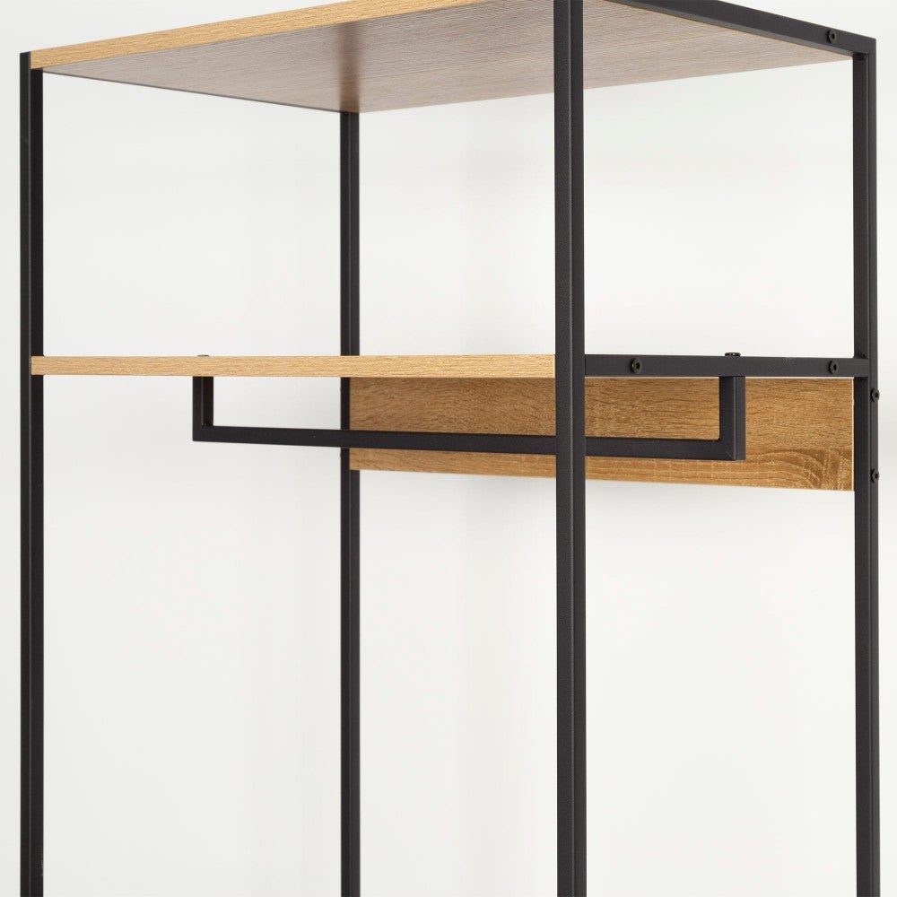 Max Home Armario abierto madera y acero 3 estantes 60x40x175 cm - 3