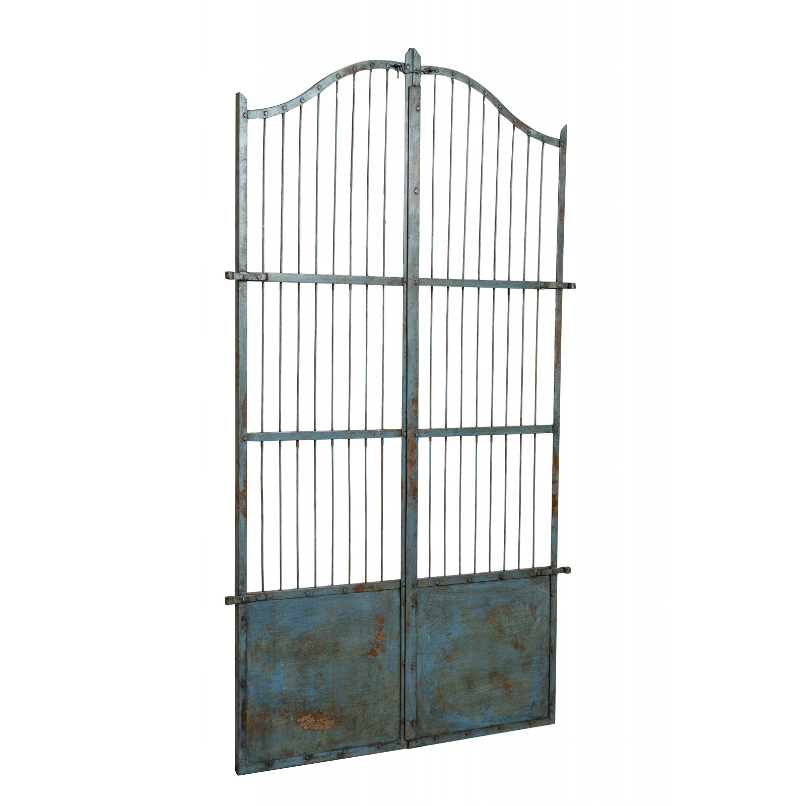 Biscottini puerta de jardín de hierro - pequeña puerta batiente con acabado envejecido - puerta de acero para jardín y exterior 118x200 made in italy