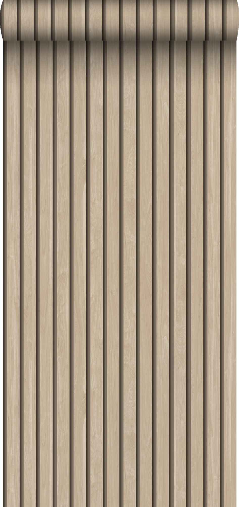 Papel pintado paneles de madera con efecto 3d beige - 53 cm x 10.05 m - estahome