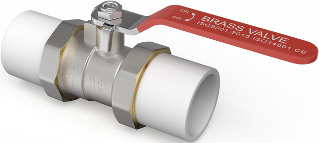 Mexen PPR vanne à boisseau sphérique avec raccords vissés PP à souder pour tuyaux PPR 25 x 25 - W97350-25-00