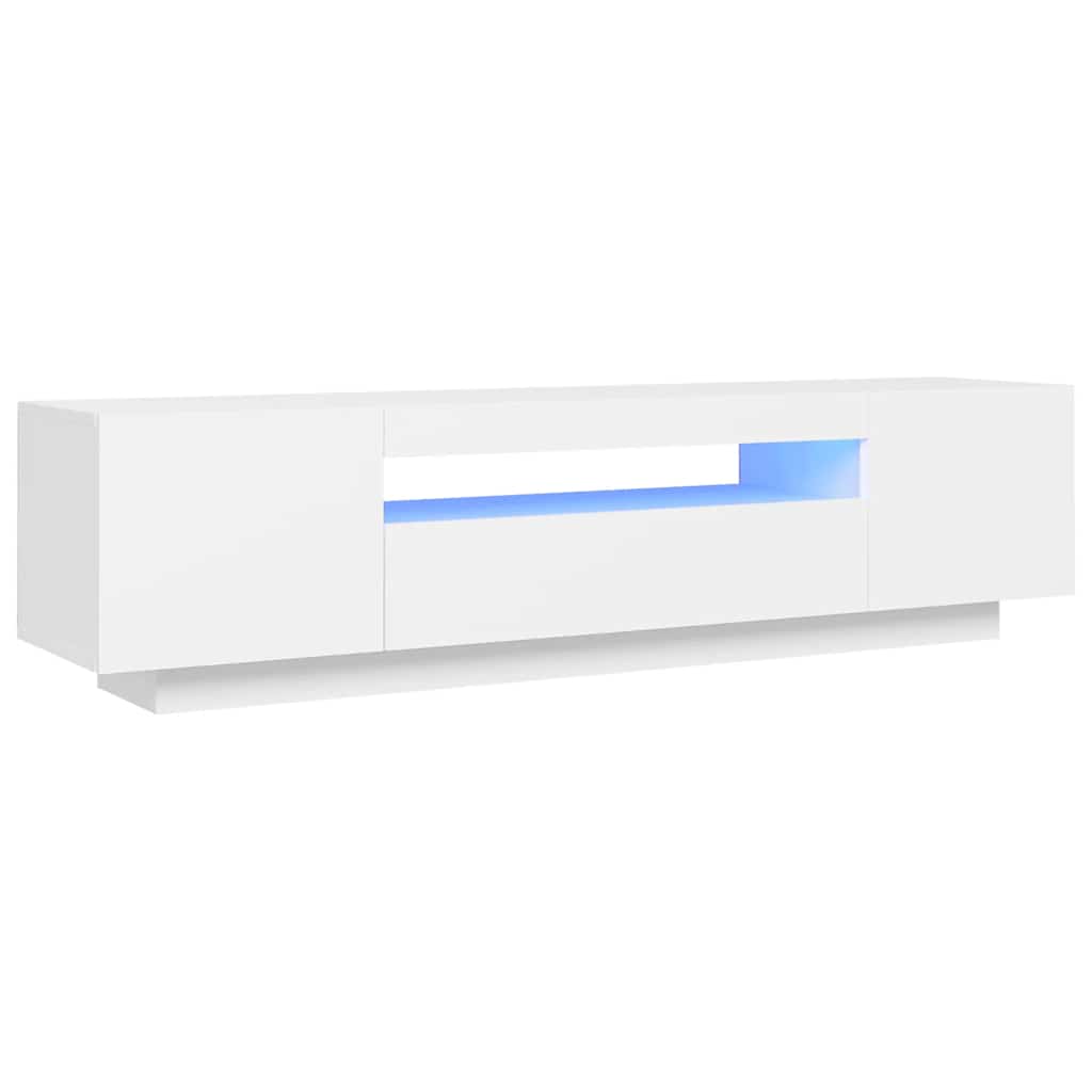 vidaXL Móvel de TV com luzes LED 160x35x40 cm branco - 2