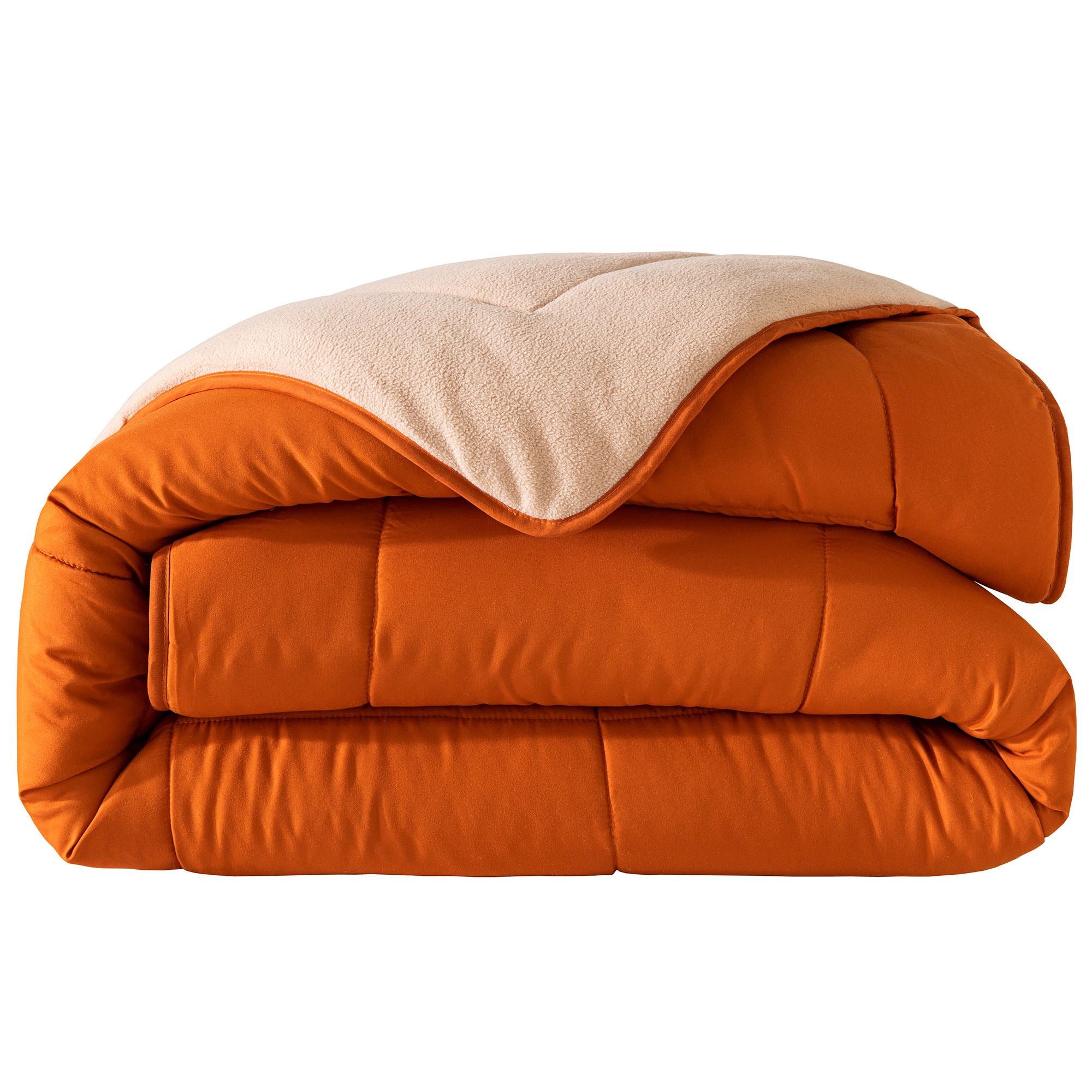 Couette tempérée COUETTE DOUBLE FACE MICROFIBRE 260x240 orange cuivré en polyester - 2