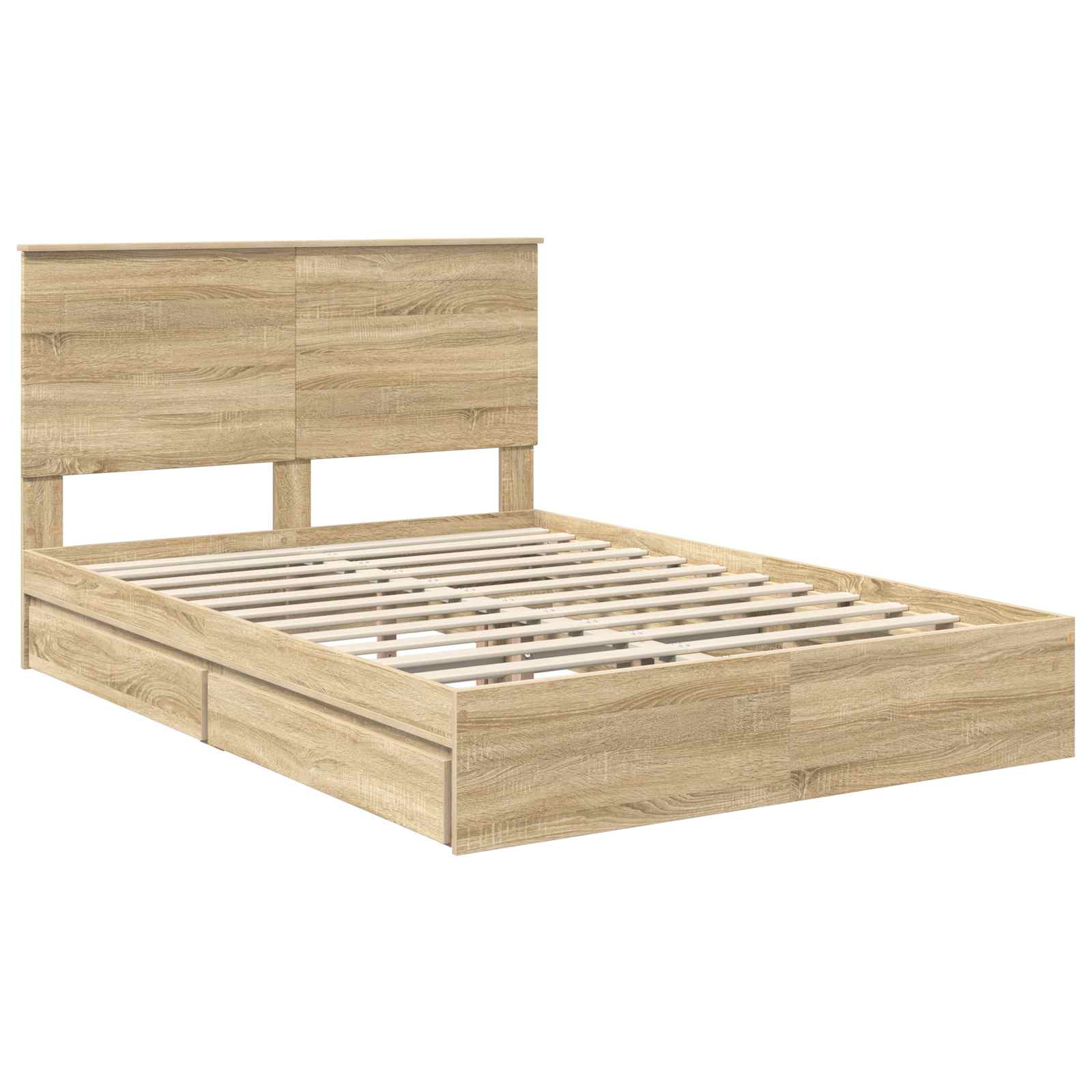Lit de Rangement Chêne 140 x 200 cm Bois d'ingénierie - 4