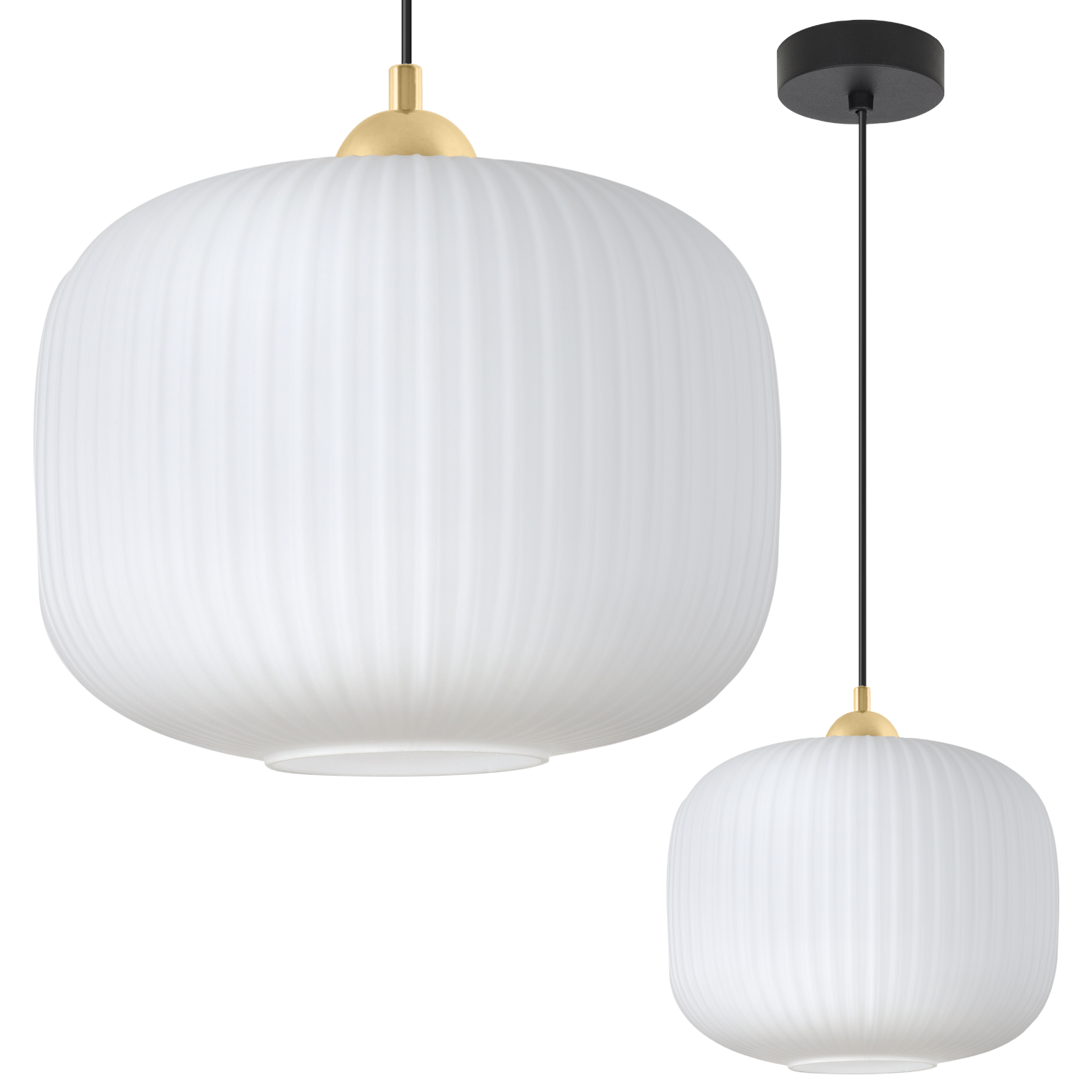 Lampa sufitowa wisząca Riffle loft 1xE27 klosz walec 25cm biały/czarny/złoty Light Home LH