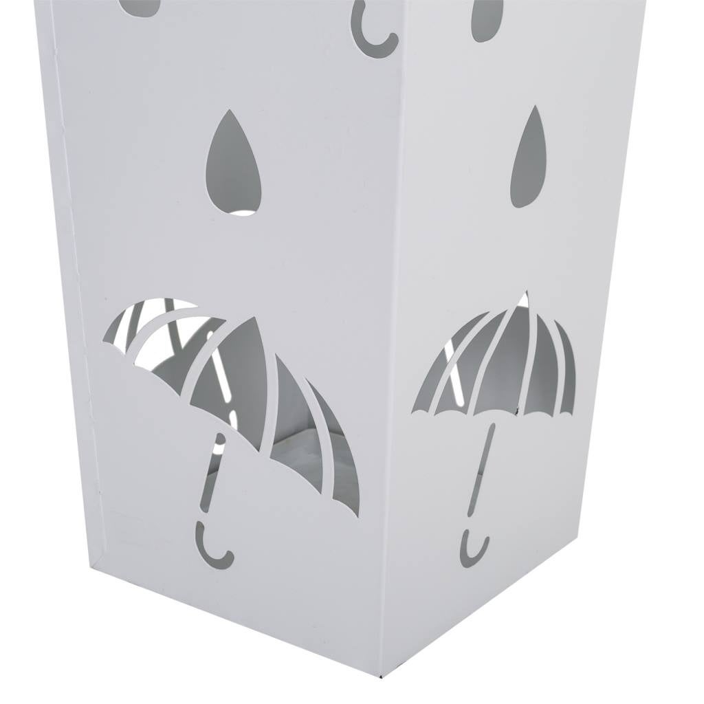 Porte-parapluie en métal blanc 20x20x50h cm - 4
