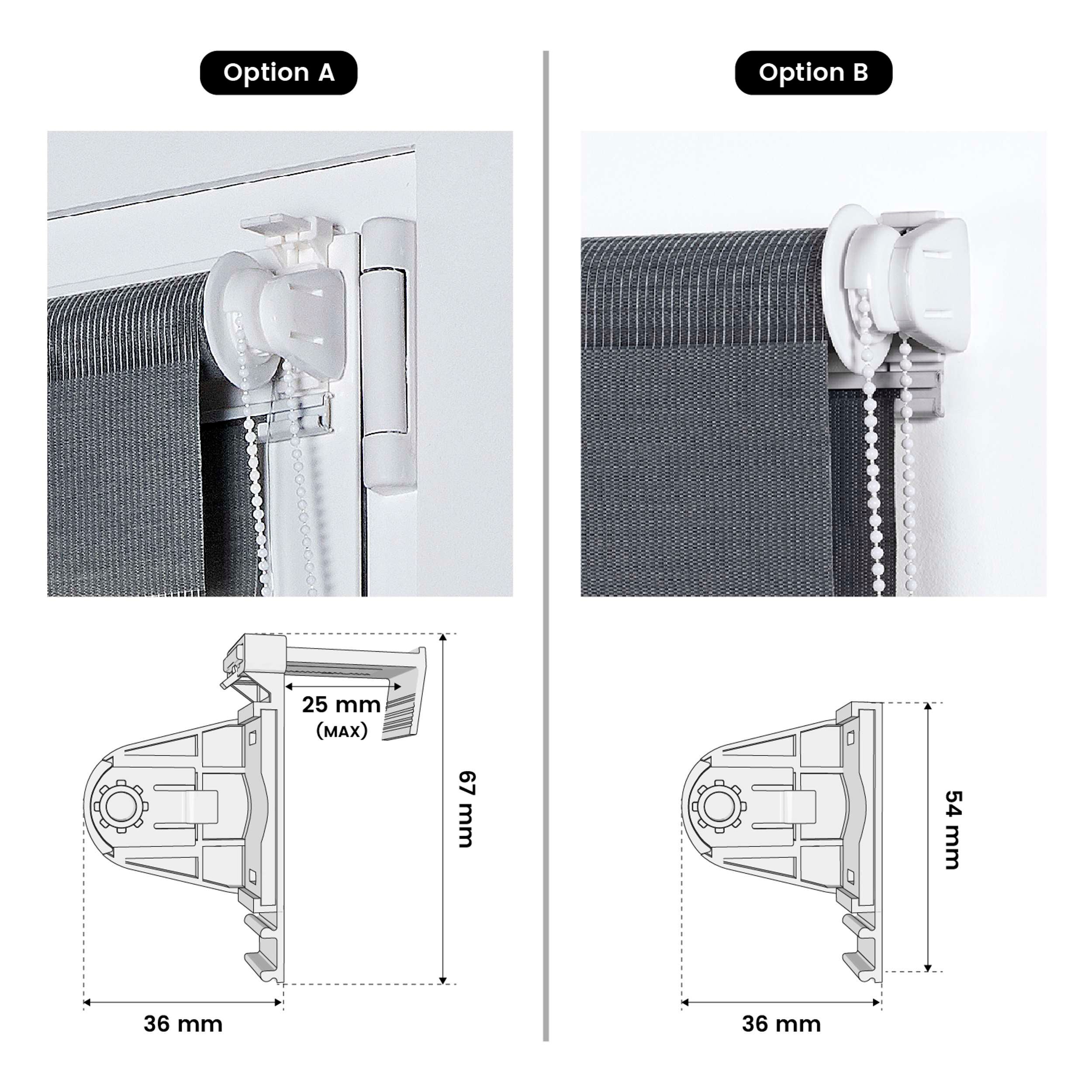Estor de rolo EasyFix Dia/Noite, estore de instalação sem furos Prata, 75 x 180 cm - 7