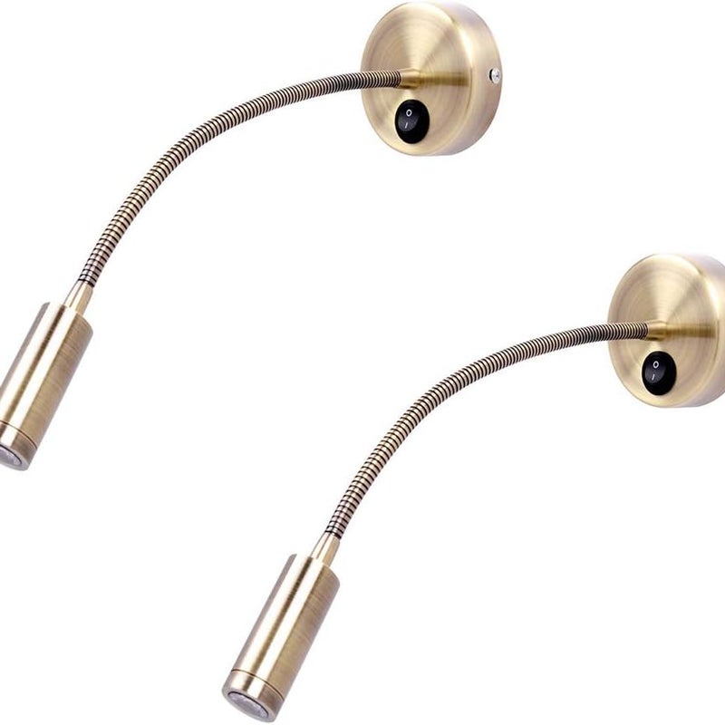 Lampa do czytania z gęsią szyją - 3W - długość gęsiej szyjki: 30cm - Nadaje się do stosowania przy łóżku - ciepłe światło