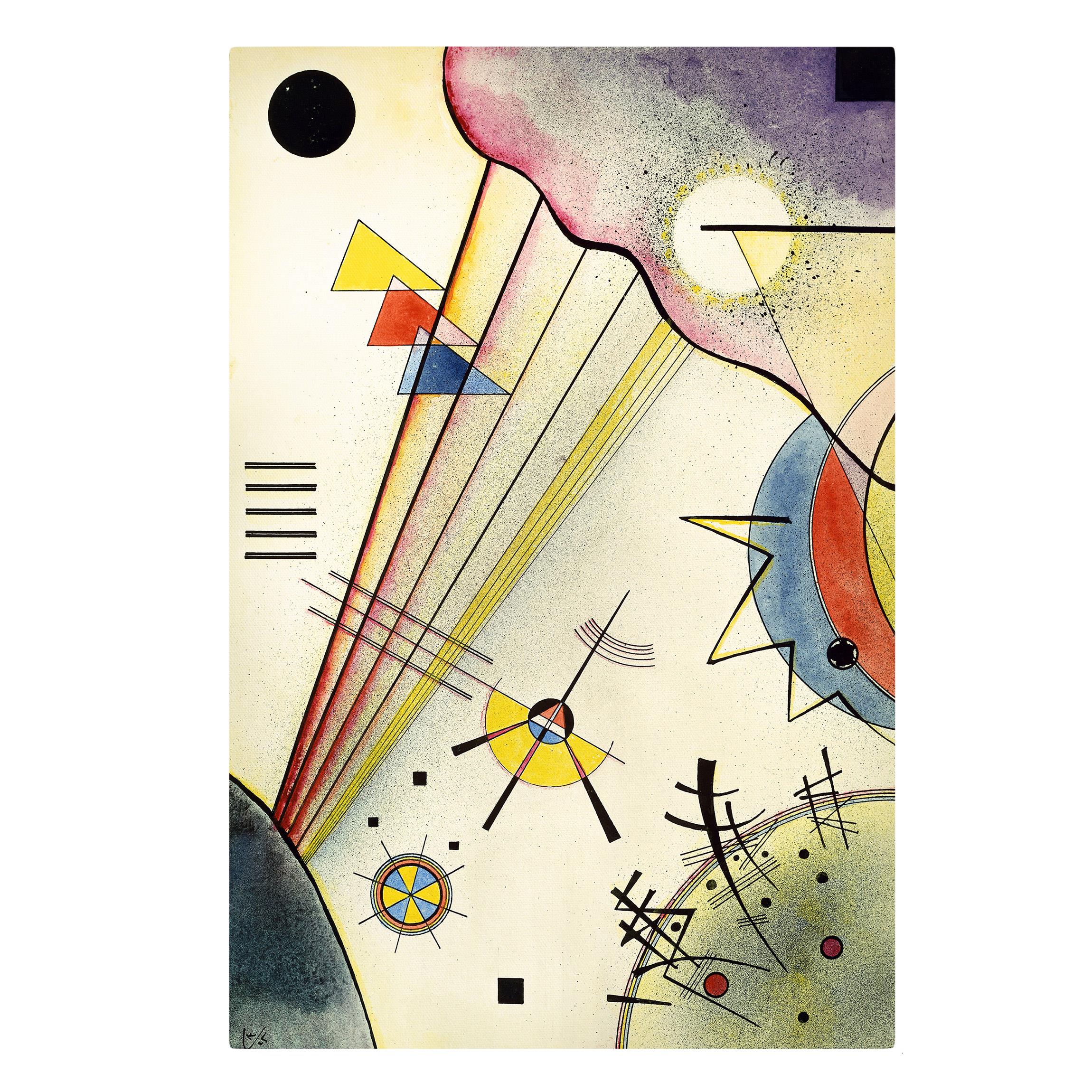 Impression sur toile tableau sur toile châssis multicolore Wassily Kandinsky abstrait peinture 89 chambre à coucher salon couloir 60 x 90 cm - 5