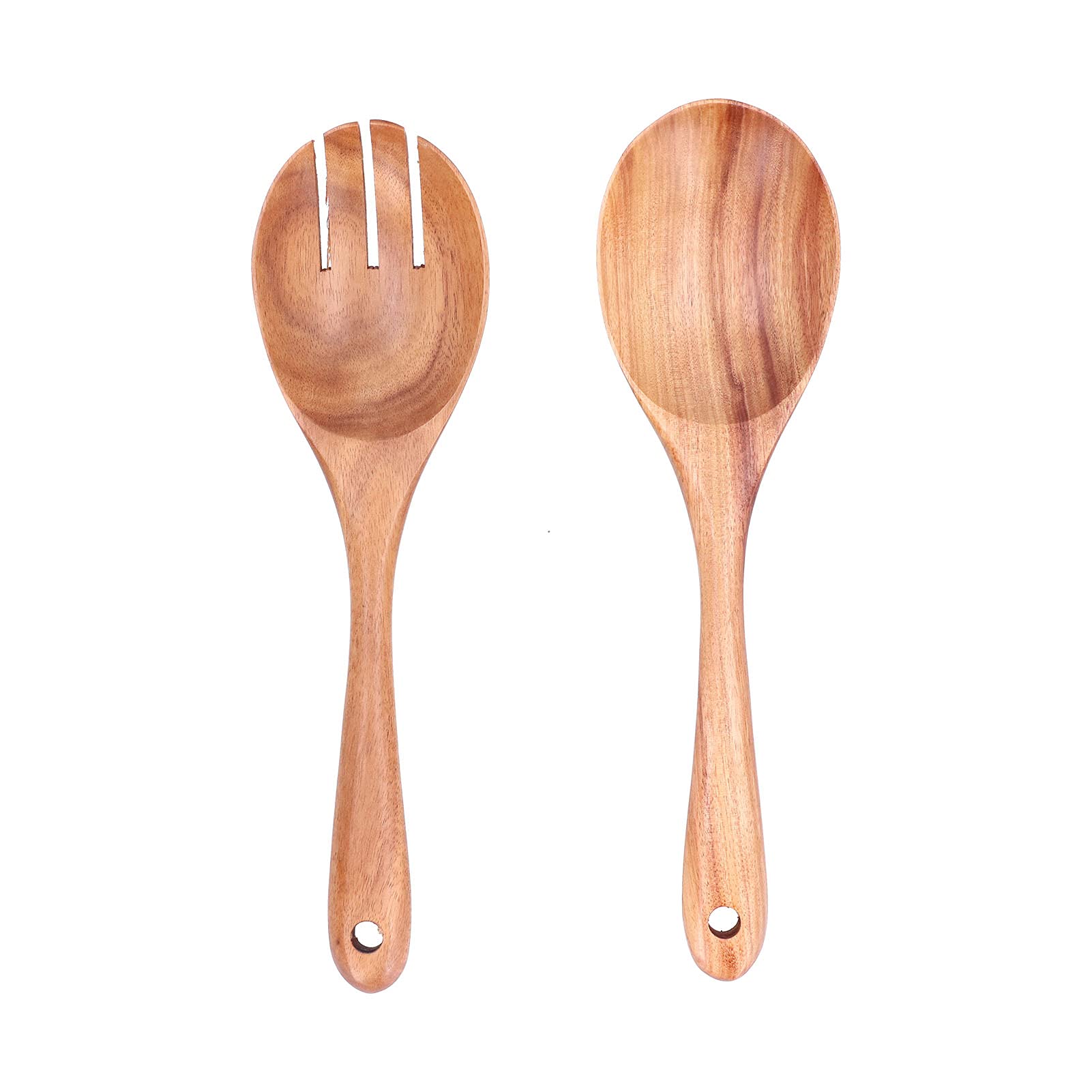 Set insalata in puro legno di teak indonesiano realizzato a mano