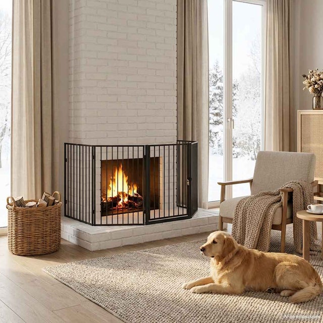 Clôture de cheminée pour animaux de compagnie Acier Noir vidaXL