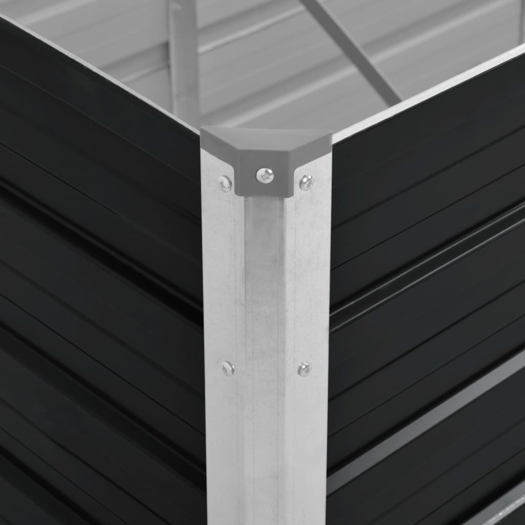 Maison Exclusive - Lit surélevé de jardin Anthracite 320x80x77 cm Acier galvanisé - 6