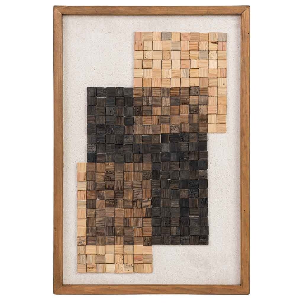 Tableau artisanal en bois recyclé en relief 42 x 4 x 62h cm | Leroy Merlin